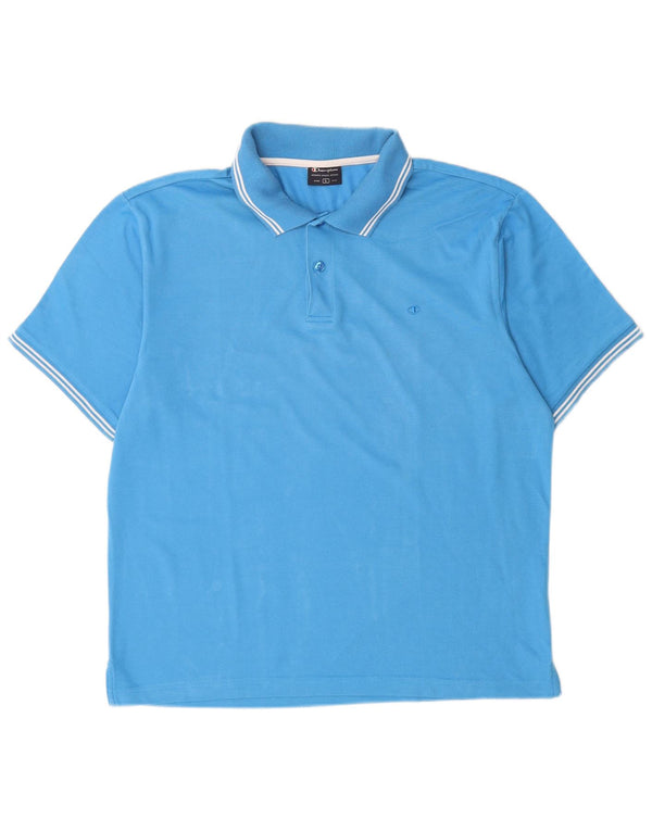 Champion Mens Polo Shirt Large Blue Cotton