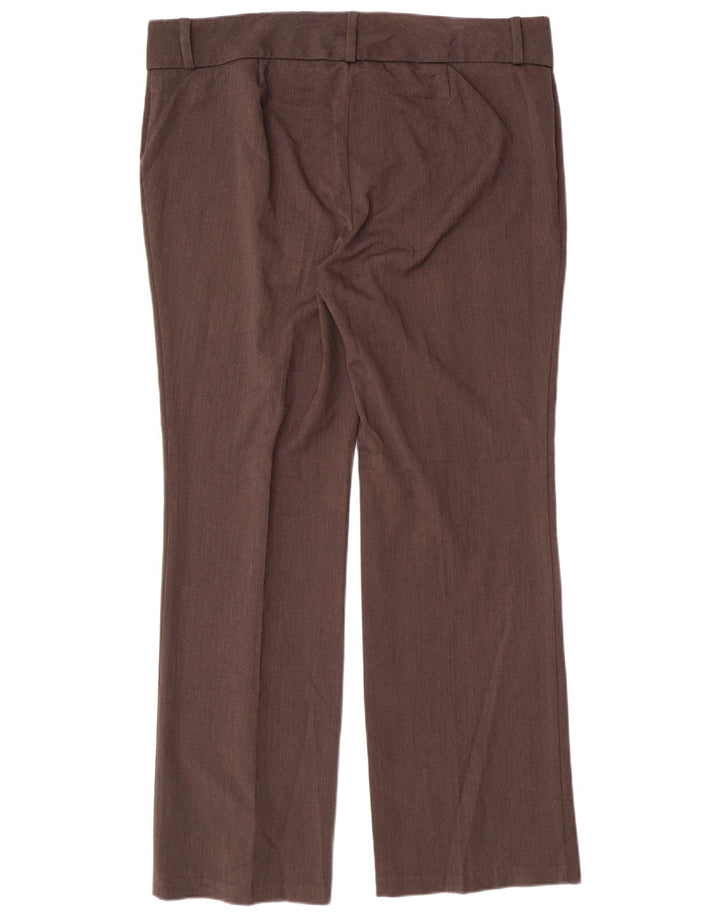 MARKS & SPENCER Womens Straight Suit Trousers UK 16 Large W38 L31 Brown