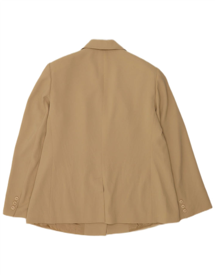 Luisa Spagnoli Womens 3 Button Blazer Jacket IT 50 XL Beige Polyester