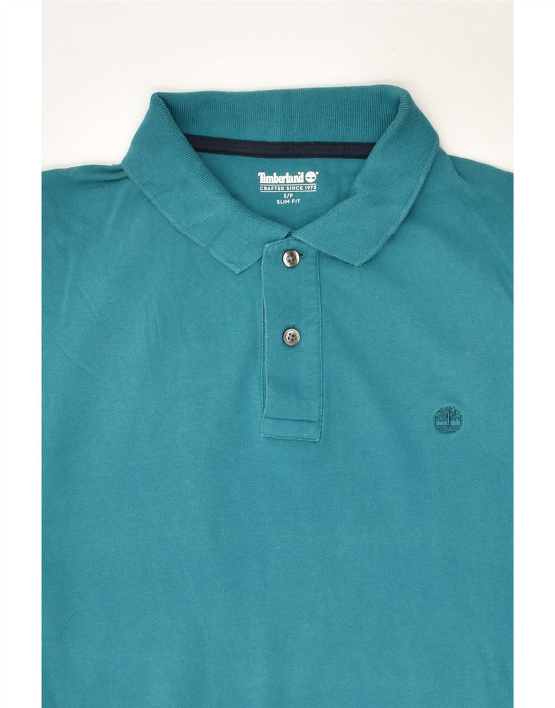 TIMBERLAND Mens Slim Fit Polo Shirt Small Turquoise Cotton | Vintage Timberland | Thrift | Second-Hand Timberland | Used Clothing | Messina Hembry 