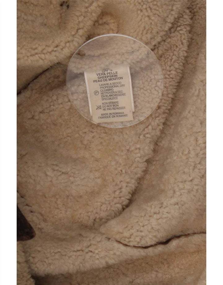 Marlboro Classics Mens Shearling Jacket UK 42 XL Brown Sheepskin