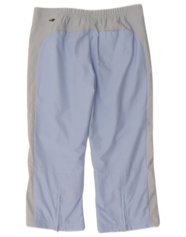 Adidas Womens Capri Tracksuit Trousers UK 10 Small Blue Colourblock