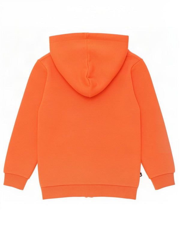 Puma Boys Graphic Zip Hoodie Sweater 3-4 Years Orange Cotton