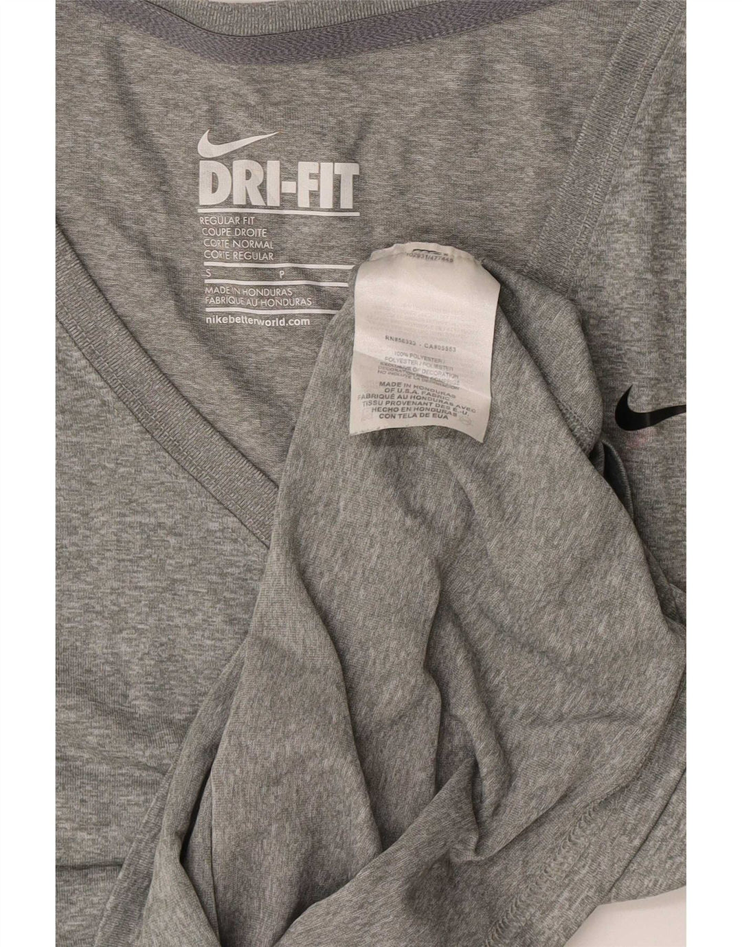 Nike Womens T-Shirt Top UK 10 Small Grey Flecked Polyester