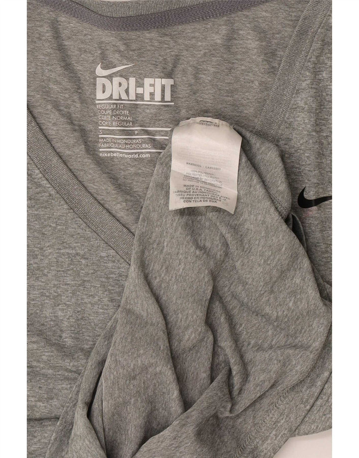 Nike Womens T-Shirt Top UK 10 Small Grey Flecked Polyester