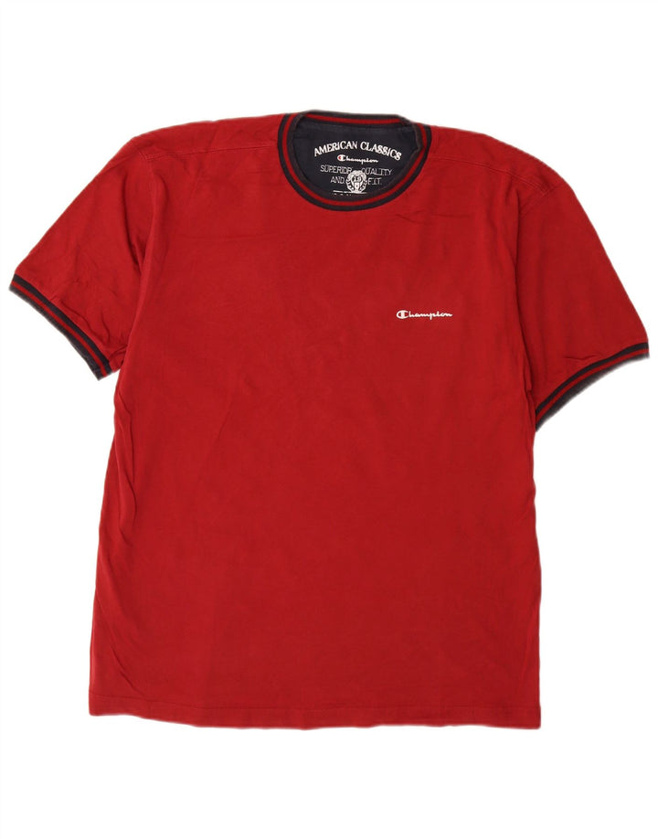 Champion Mens T-Shirt Top Medium Burgundy