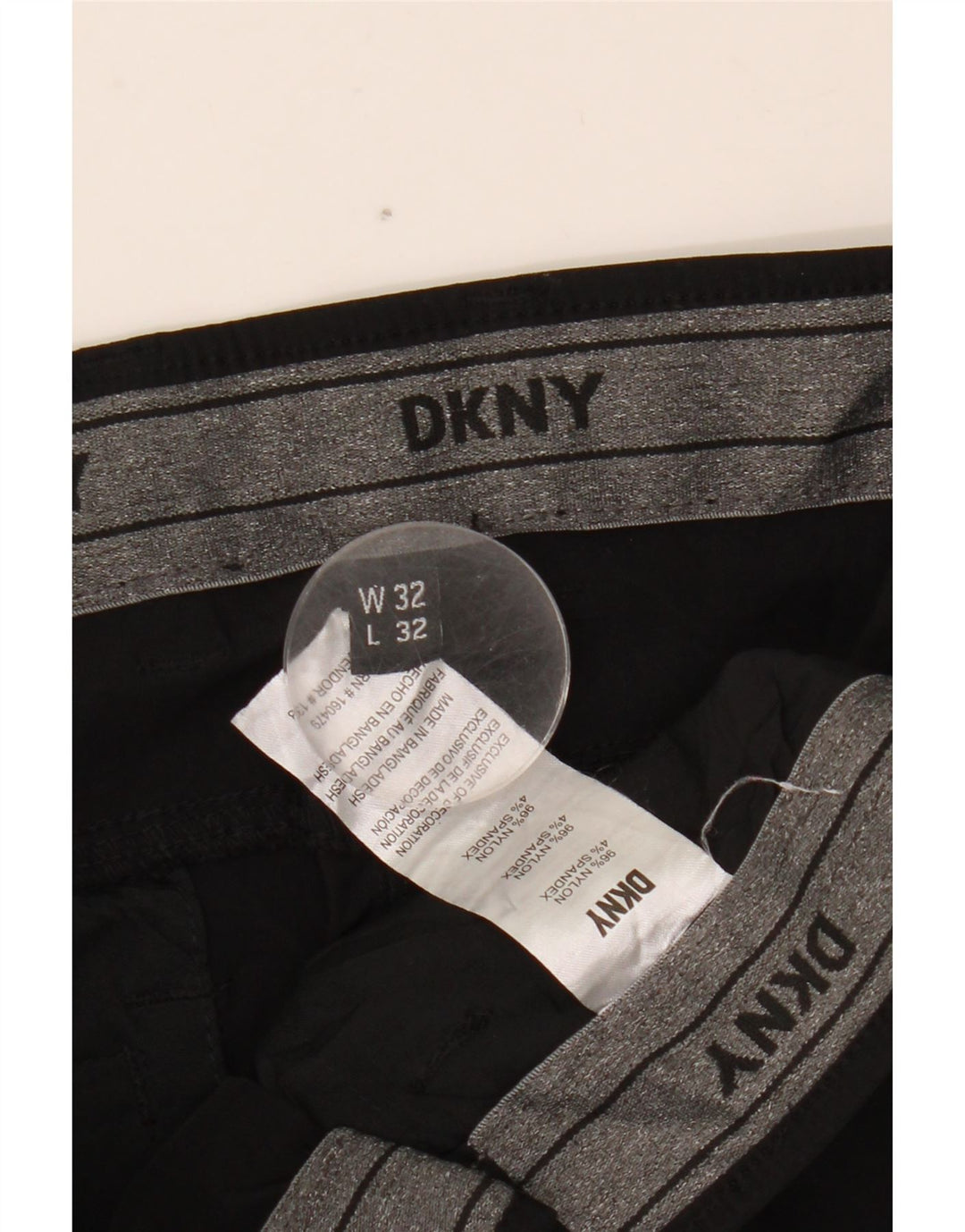 DKNY Mens Slim Casual Trousers W32 L32 Black Nylon