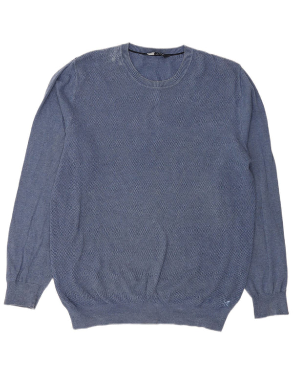 Crew Clothing Mens Crew Neck Jumper Sweater Large Blue Cotton