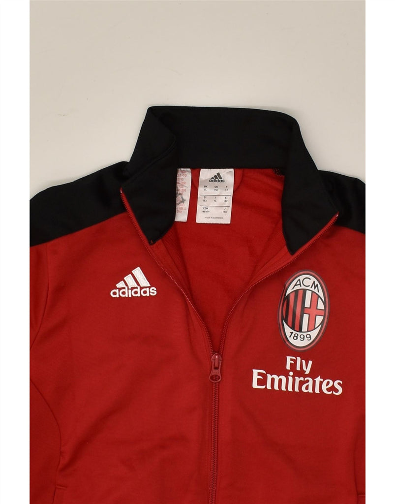 ADIDAS Boys AC Milan Graphic Tracksuit Top Jacket 11-12 Years Large Red | Vintage Adidas | Thrift | Second-Hand Adidas | Used Clothing | Messina Hembry 