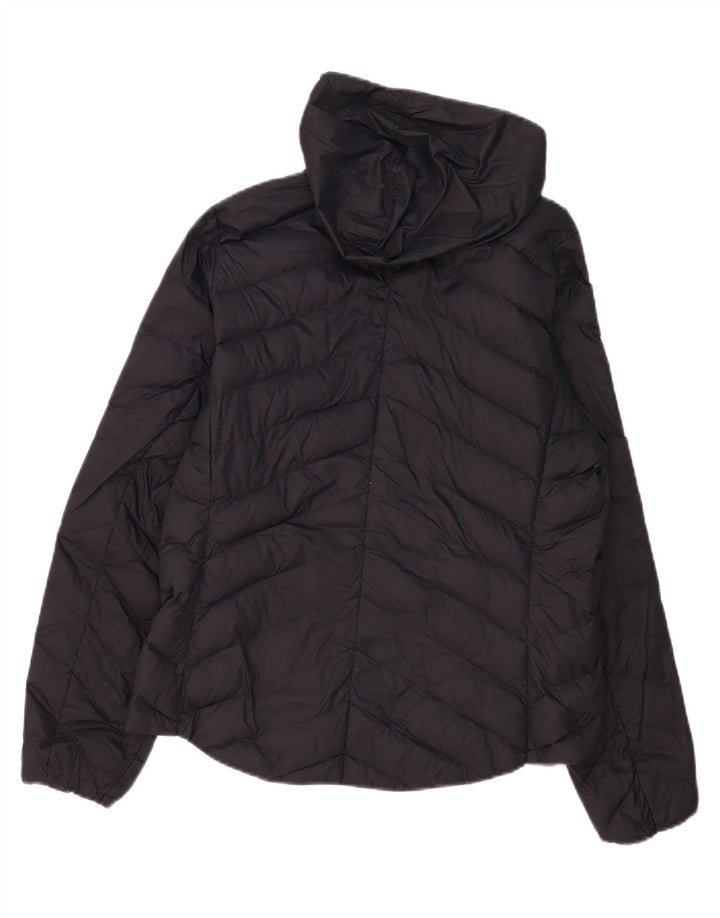 Marks & Spencer Womens Hooded Padded Jacket UK 14 Large Black Polyamide