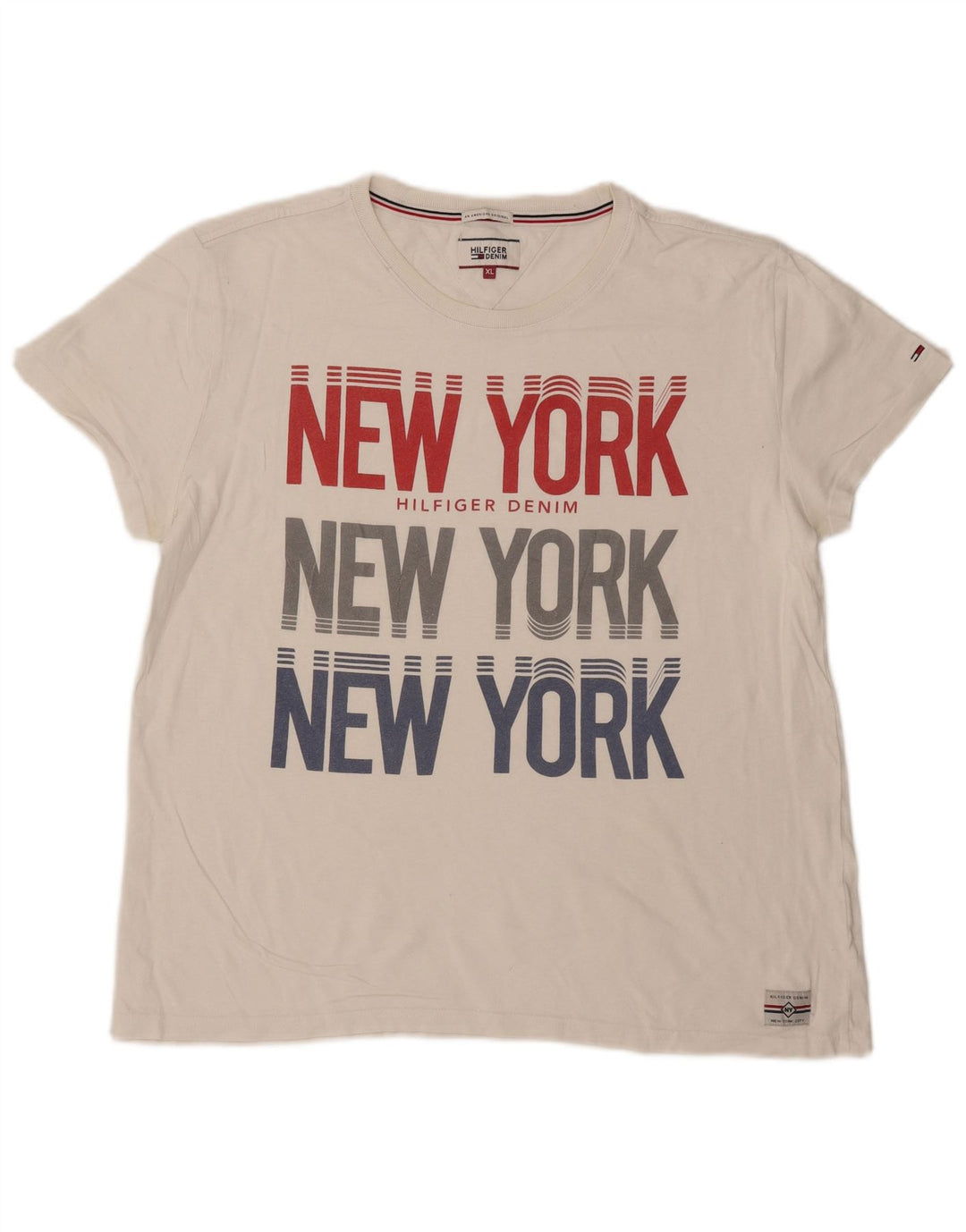 TOMMY HILFIGER Mens Graphic T-Shirt Top XL White