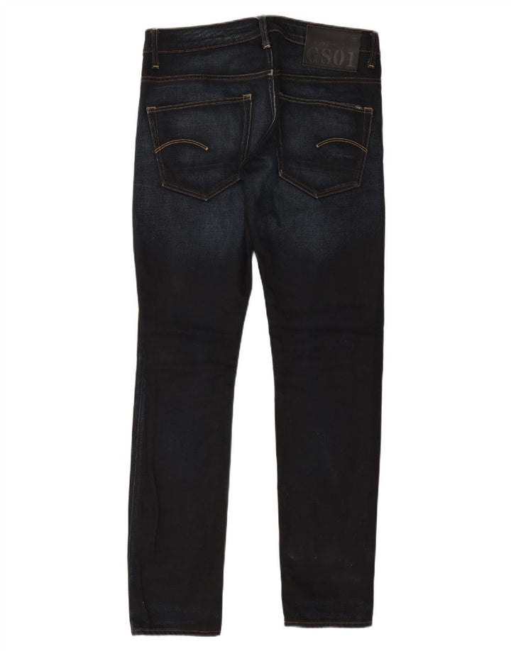 G-Star Mens 3301 Slim Jeans W32 L34 Navy Blue Cotton