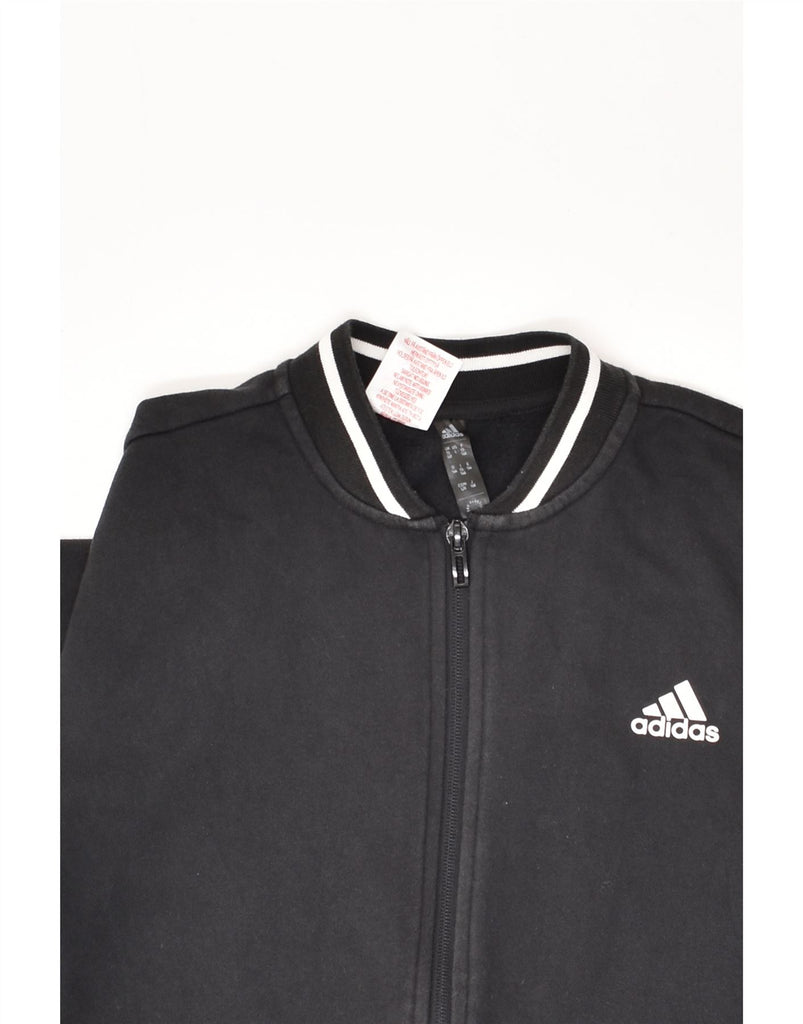 ADIDAS Boys Graphic Tracksuit Top Jacket 13-14 Years Black Cotton | Vintage Adidas | Thrift | Second-Hand Adidas | Used Clothing | Messina Hembry 