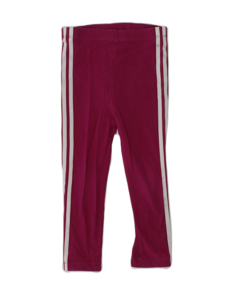 ADIDAS Girls Leggings 2-3 Years Burgundy Cotton | Vintage Adidas | Thrift | Second-Hand Adidas | Used Clothing | Messina Hembry 