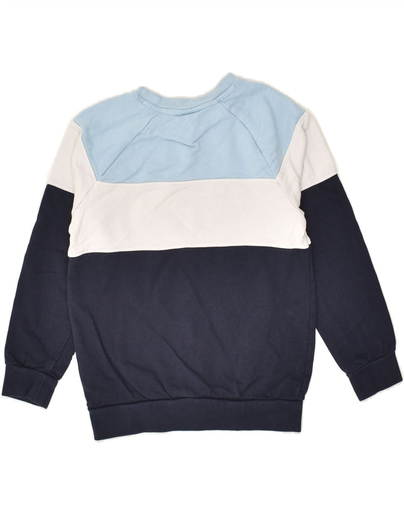 HUMMEL Boys Graphic Sweatshirt Jumper 7-8 Years Blue Colourblock Cotton | Vintage Hummel | Thrift | Second-Hand Hummel | Used Clothing | Messina Hembry 