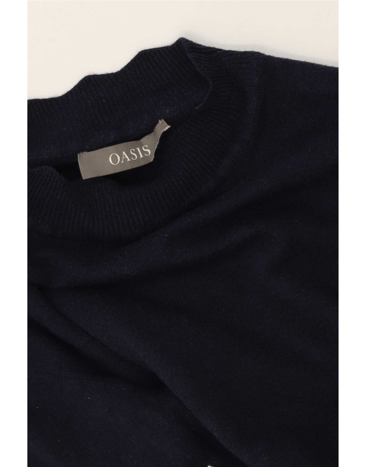 Oasis Womens Turtle Neck Jumper Sweater UK 10 Small Navy Blue