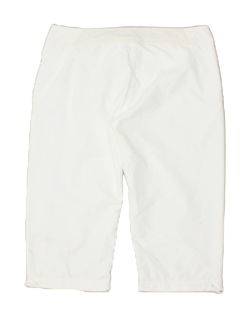 REEBOK Womens Bermuda Shorts UK 14 Medium W32 White Polyester | Vintage Reebok | Thrift | Second-Hand Reebok | Used Clothing | Messina Hembry 