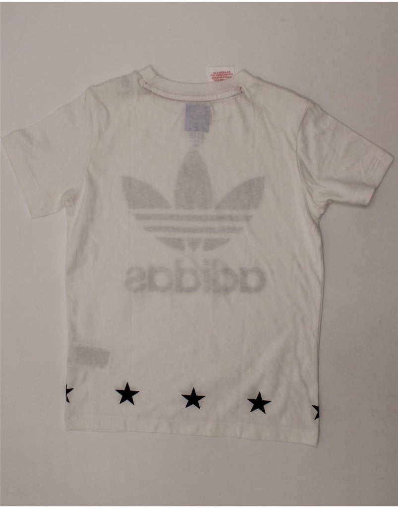 ADIDAS Boys Graphic T-Shirt Top 7-8 Years White Cotton Vintage Adidas and Second-Hand Adidas from Messina Hembry 