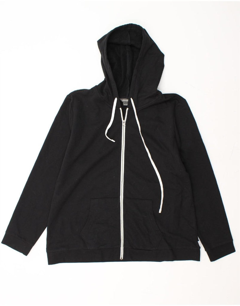 EDDIE BAUER Womens Zip Hoodie Sweater UK 18 XL Black Cotton Vintage Eddie Bauer and Second-Hand Eddie Bauer from Messina Hembry 