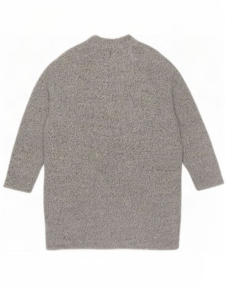 Zara Womens Open Cardigan Sweater UK 16 Large Grey Polyester