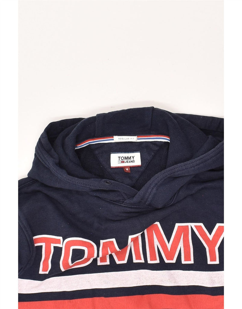 TOMMY HILFIGER Mens Regular Fit Graphic Hoodie Jumper Medium Navy Blue Vintage Tommy Hilfiger and Second-Hand Tommy Hilfiger from Messina Hembry 