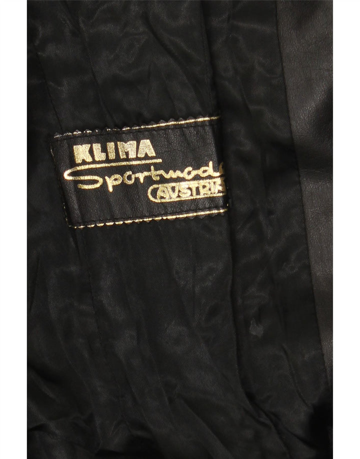 Klima Womens Leather Coat UK 10 Small Black
