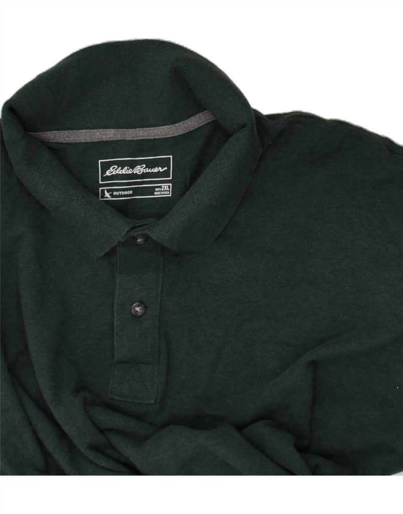 EDDIE BAUER Mens Polo Shirt 2XL Green Cotton | Vintage Eddie Bauer | Thrift | Second-Hand Eddie Bauer | Used Clothing | Messina Hembry 