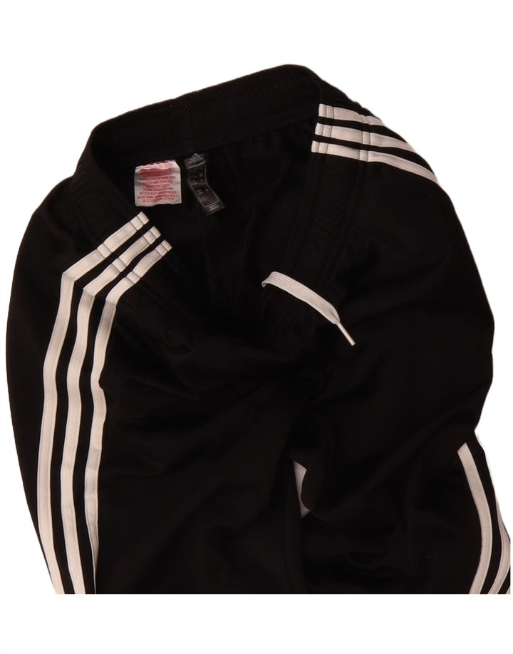 ADIDAS Boys Tracksuit Trousers Joggers 11-12 Years  Black Polyester