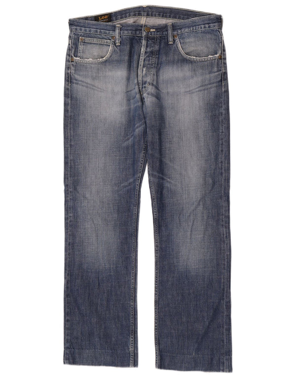Lee Mens Freeburn Straight Jeans W34 L30 Blue Cotton