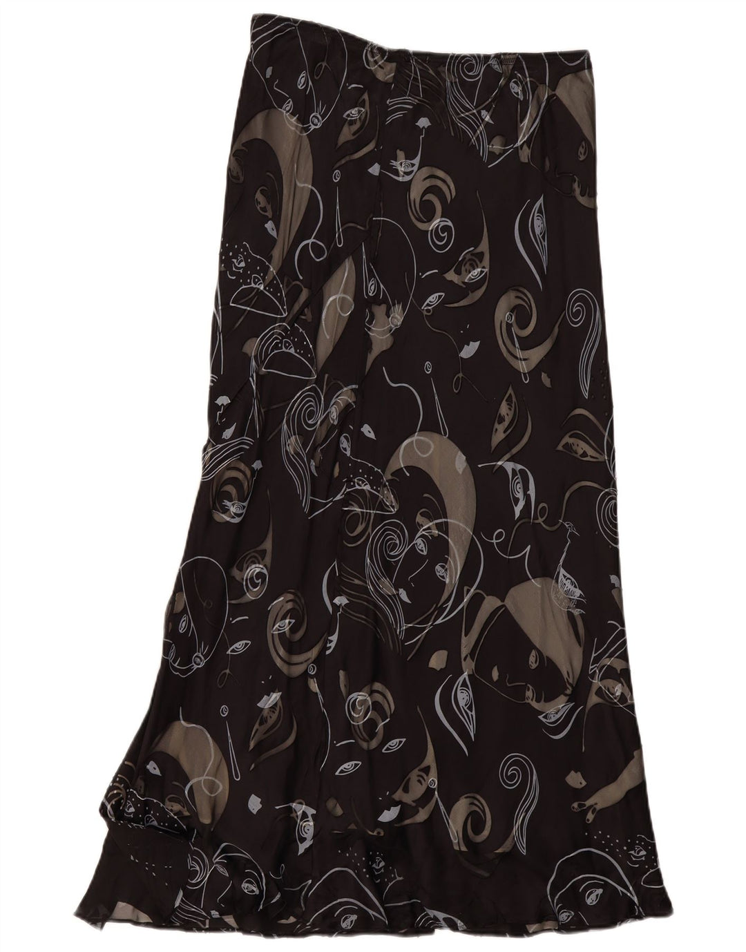 Fenn Wright Manson Womens Maxi Skirt UK 16 Large W32 Black Paisley Silk