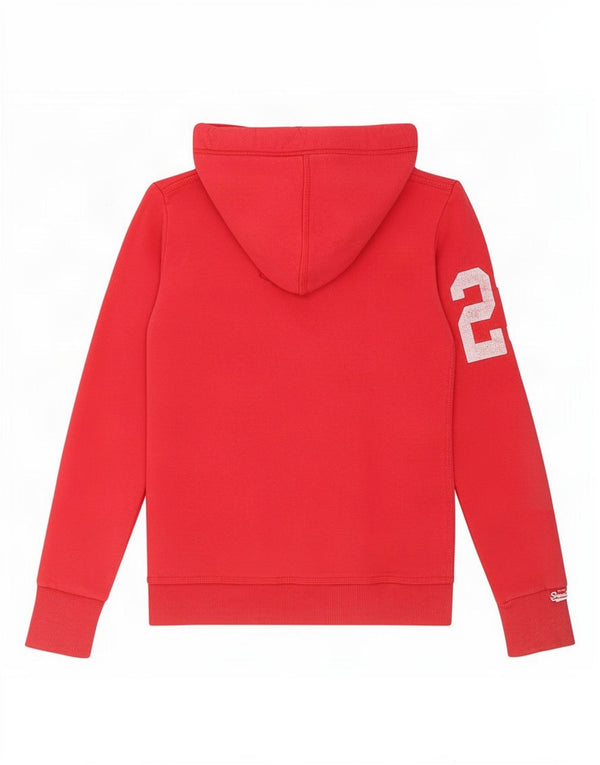 Superdry Womens Graphic Hoodie Jumper UK 6 XS Red Cotton