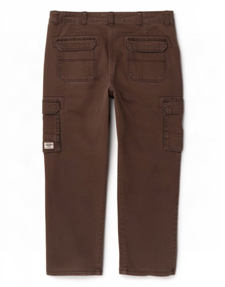 Wrangler Mens Straight Cargo Trousers W38 L29 Brown Cotton
