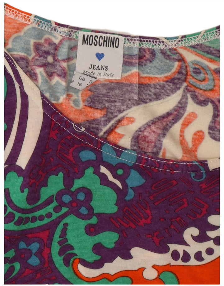 Moschino Womens Crop Top UK 16 Large Multicoloured Paisley Cotton