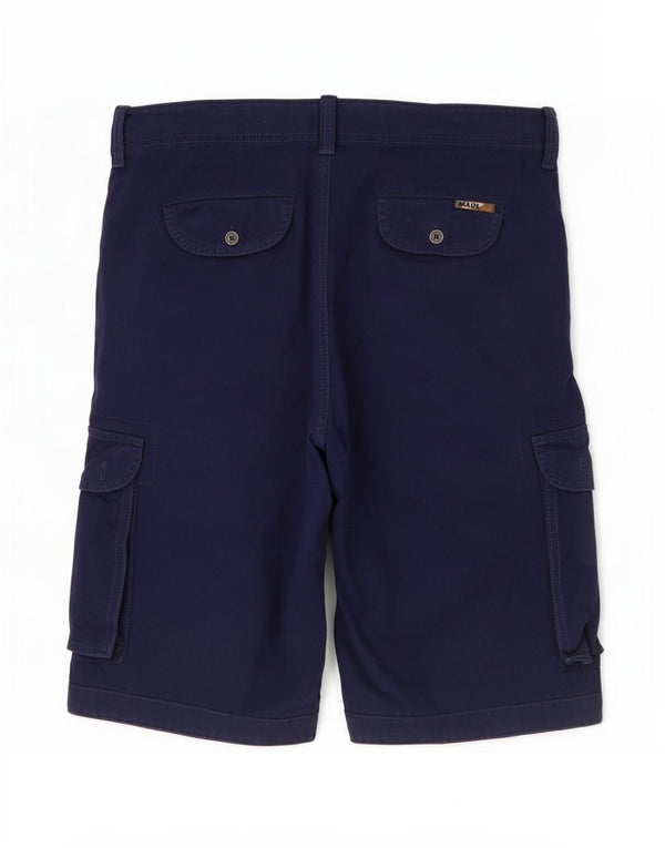 Vintage Mens Cargo Shorts IT 50 Large W34 Navy Blue Cotton