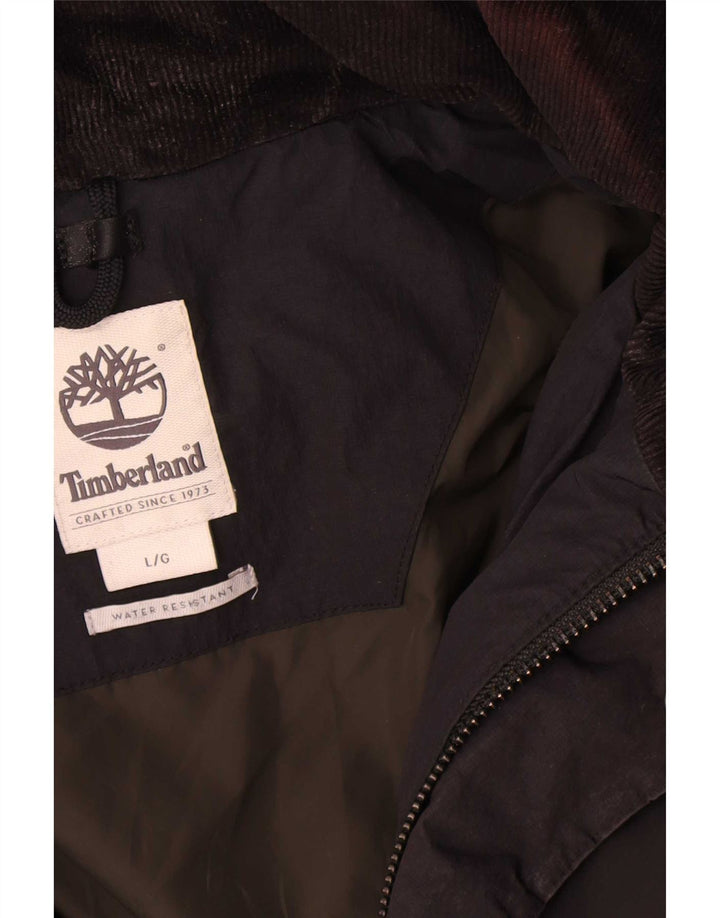 Timberland Mens Hooded Padded Jacket UK 40 Large Black Polyester
