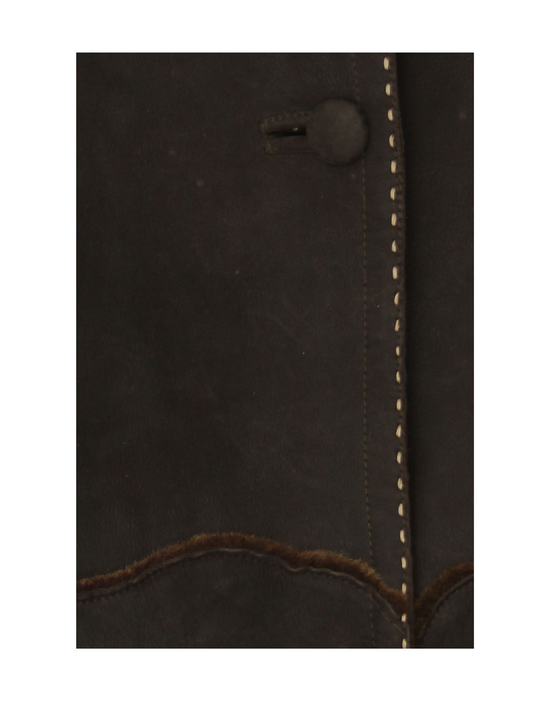 VINTAGE Womens Suede Overcoat UK 16 Large Brown