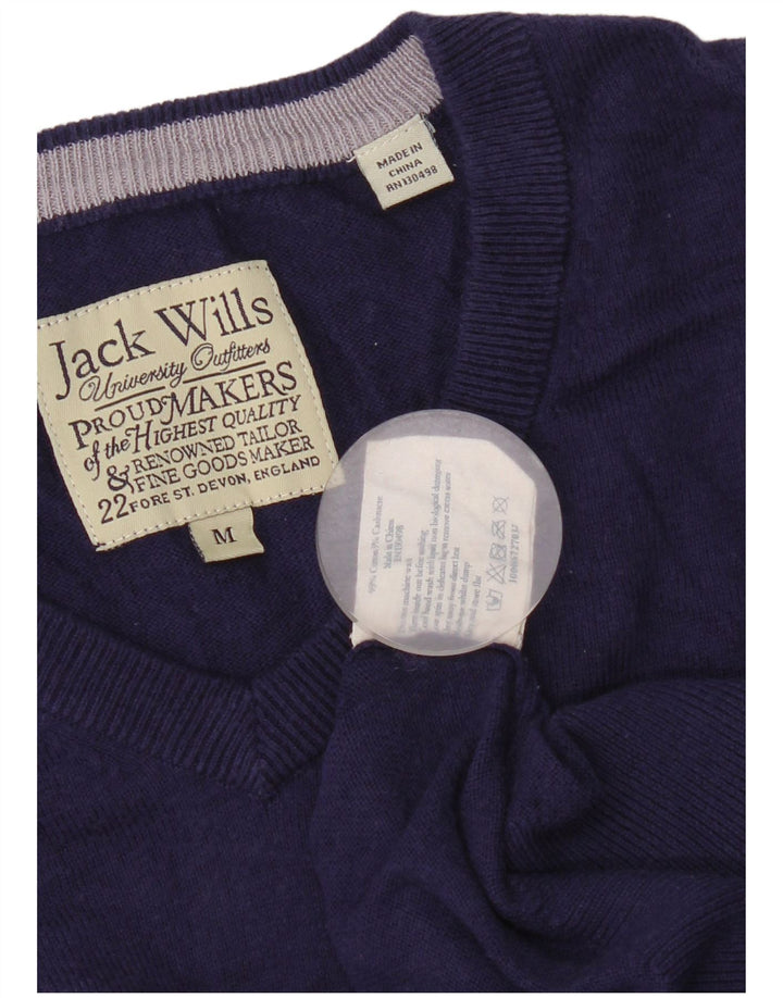 Jack Wills Mens V-Neck Jumper Sweater Medium Purple Cotton