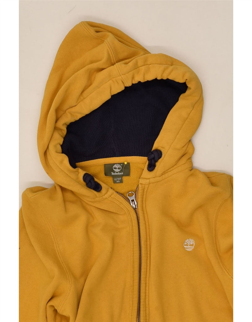 TIMBERLAND Boys Zip Hoodie Sweater 11-12 Years XS Yellow Cotton | Vintage Timberland | Thrift | Second-Hand Timberland | Used Clothing | Messina Hembry 