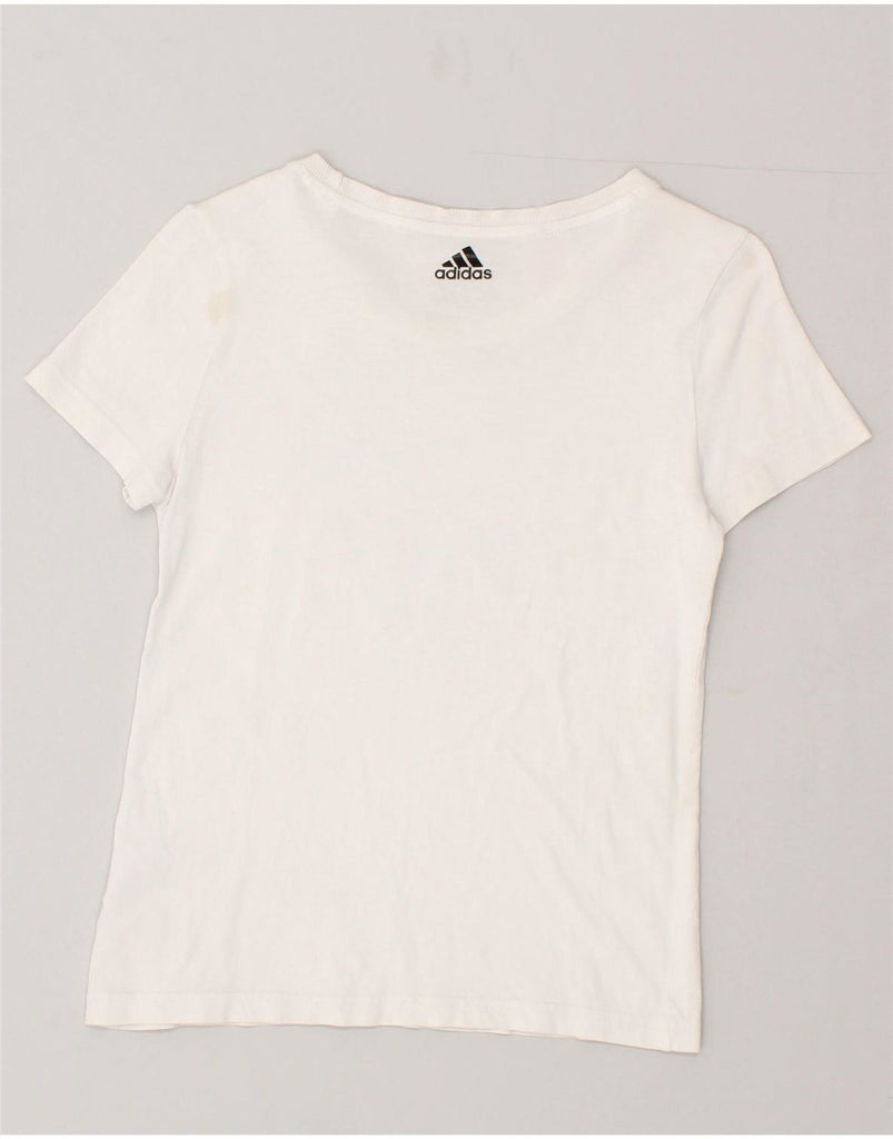 ADIDAS Girls Graphic T-Shirt Top 11-12 Years White Cotton Vintage Adidas and Second-Hand Adidas from Messina Hembry 