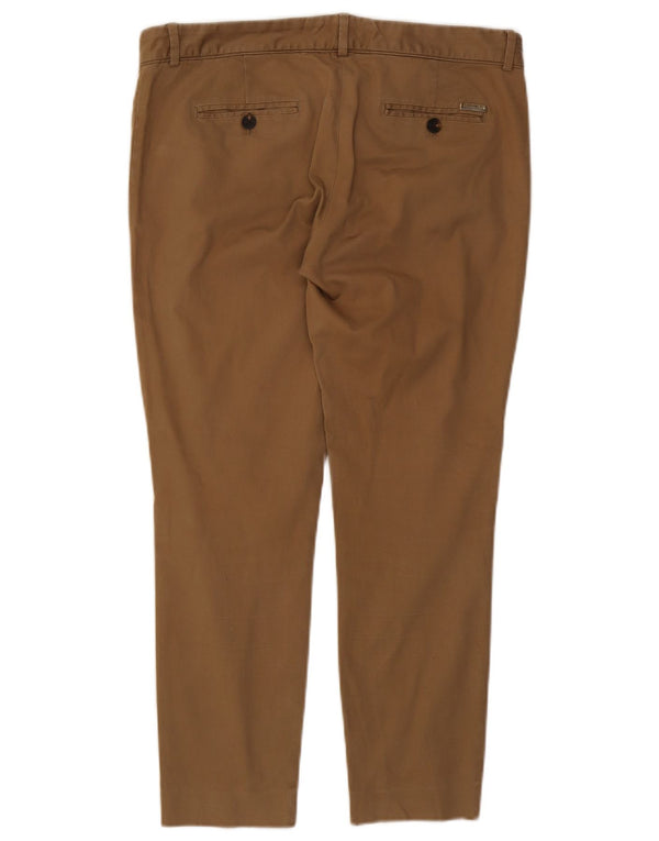 Massimo Dutti Womens Slim Cropped Trousers EU 42 Large W34 L26 Beige