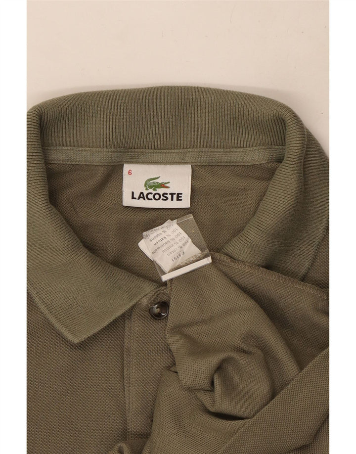 Lacoste Mens Polo Shirt Size 6 XL Khaki Cotton