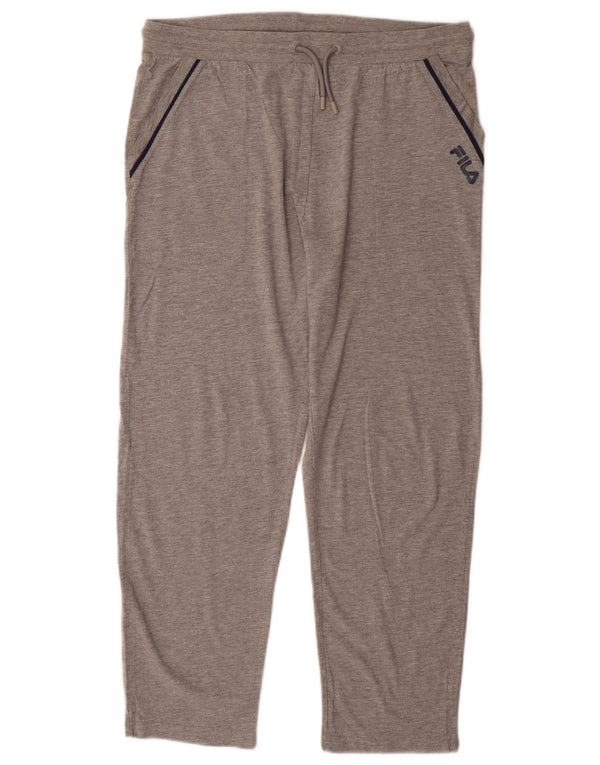 Fila Womens Tracksuit Trousers UK 14 Large Grey Flecked Cotton
