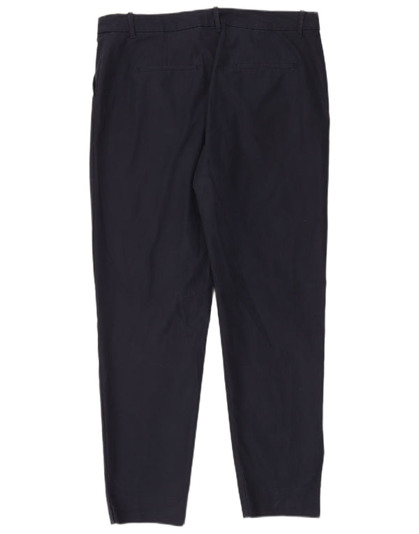 Marks & Spencer Womens High Waist Chino Trousers UK 16 Large W34 L28 Navy B