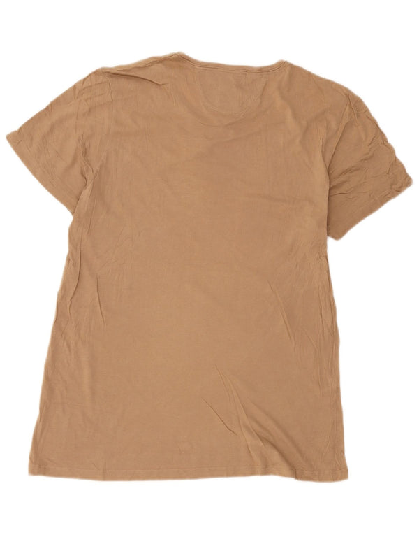 Zara Mens T-Shirt Top Large Beige