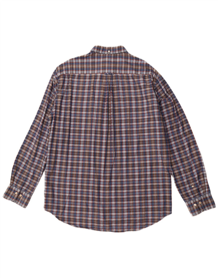 GANT Mens Regular Fit Shirt Size 43/44 17 1/2 XL Navy Blue Check Cotton