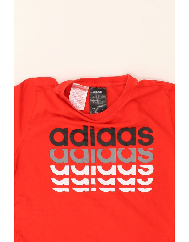 ADIDAS Boys Graphic T-Shirt Top 9-10 Years Red Cotton | Vintage Adidas | Thrift | Second-Hand Adidas | Used Clothing | Messina Hembry 