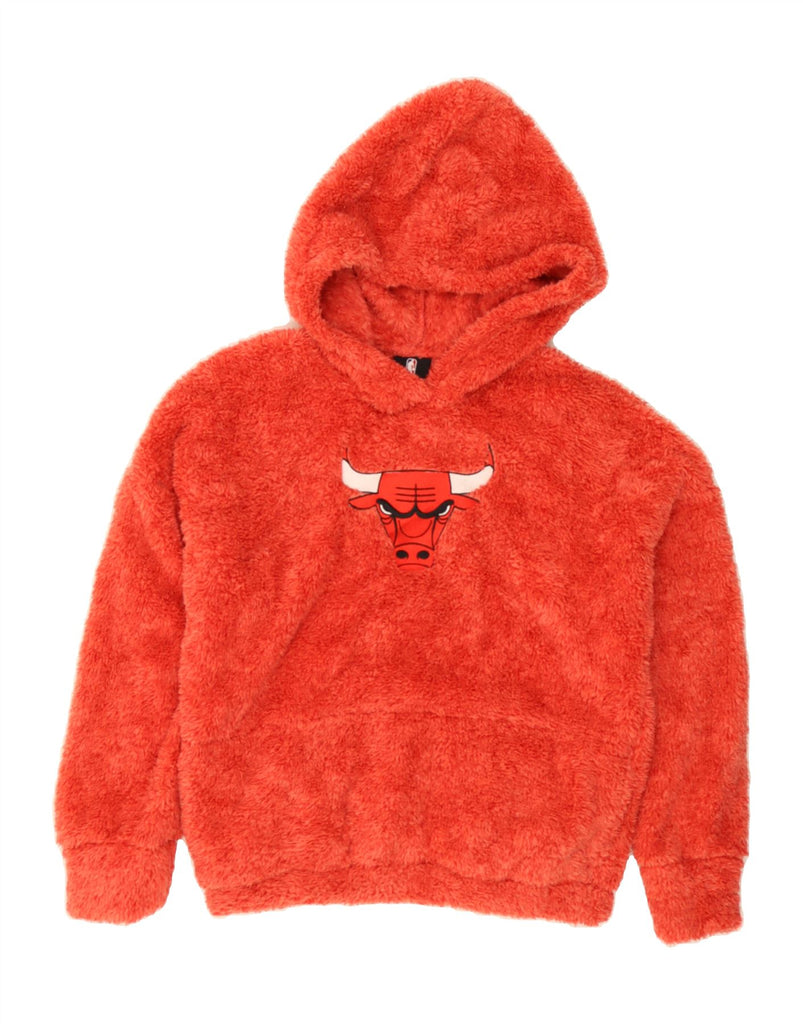 NBA Girls Chicago Bulls Hooded Graphic Fleece Jumper 15-16 Years XL Red Vintage NBA and Second-Hand NBA from Messina Hembry 
