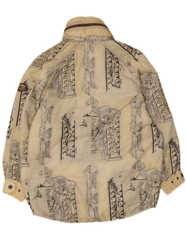 Emmegi Mens Hooded Loose Fit Padded Jacket UK 36 Small Beige Polyester