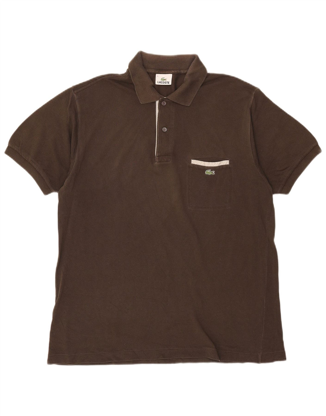Lacoste Mens Polo Shirt Size 5 Large Brown Cotton