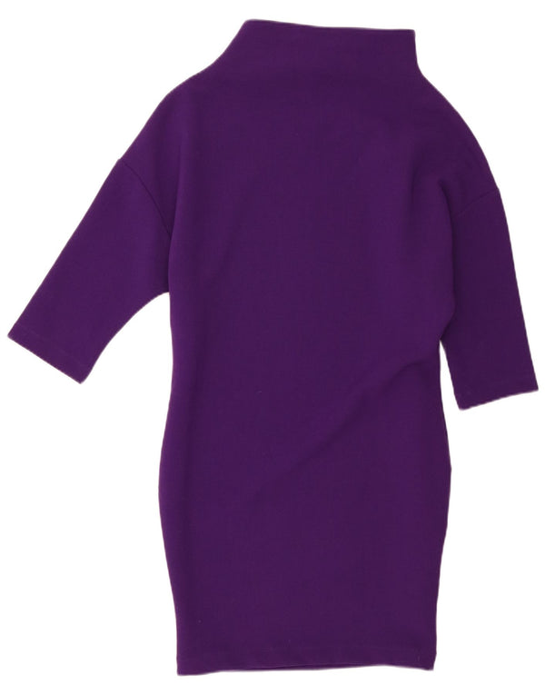Sisley Womens Oversized 3/4 Sleeve Sheath Dress UK 6 XS Purple Polyester